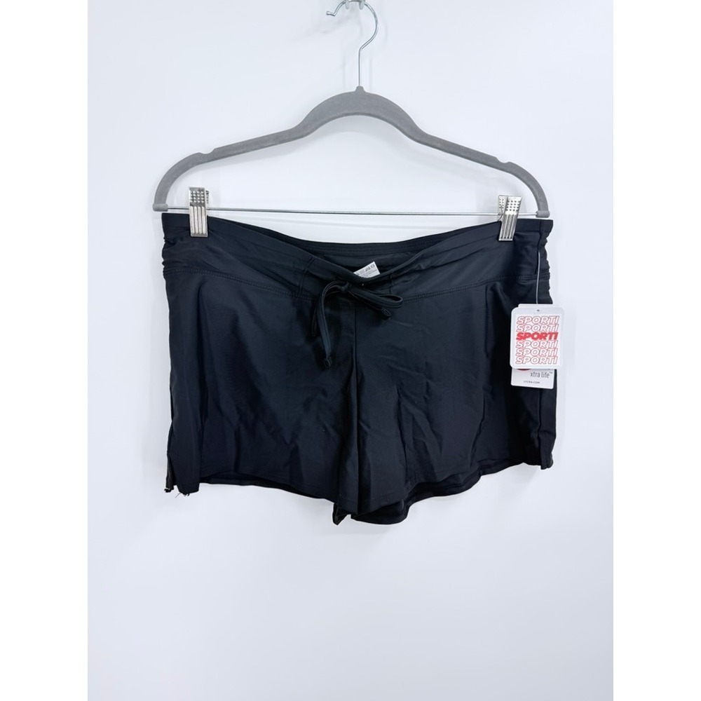 Sporti Active Swim Short Bottom Black Lycra Xtra Life SMA005 Womens Large NWT